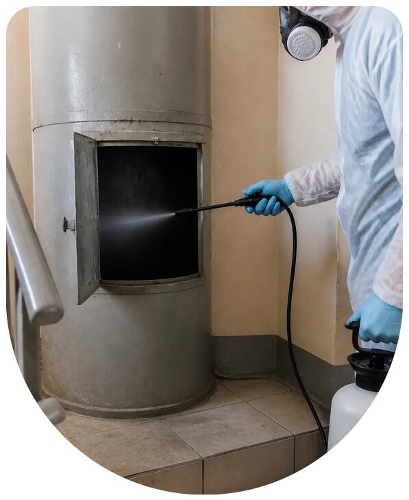 Профессиональная дезинсекция мусоропровода в Узловой