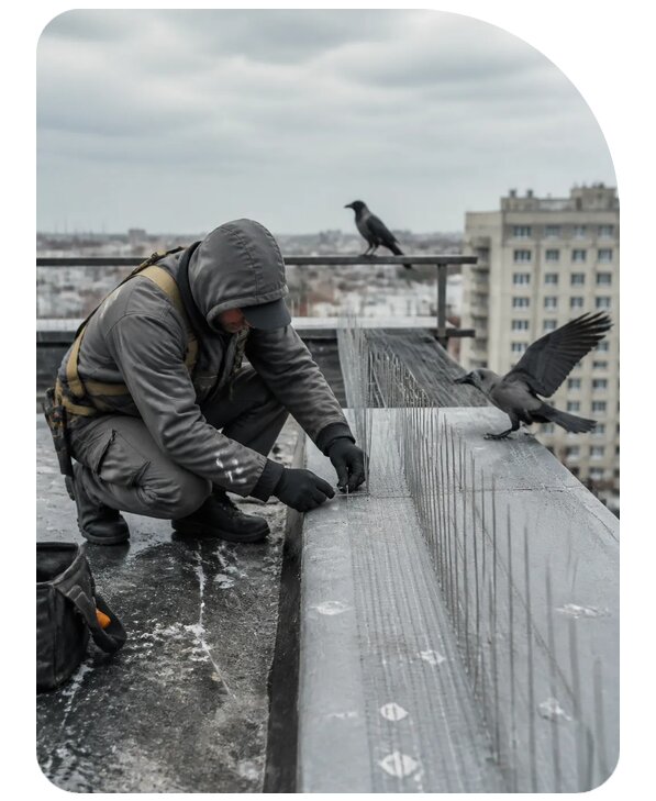 Защита от ворон под ключ в Узловой по цене от 5093 р. | Сенат-Злв